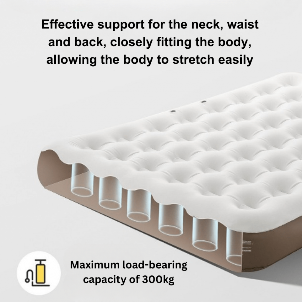 Queen Air Mattress with Built-in Pump - Khaki | TAHAN Queen Air Mattress with Built-in Pump - Khaki, TAHAN, Queen Air Mattress with Built in Pump details 11,