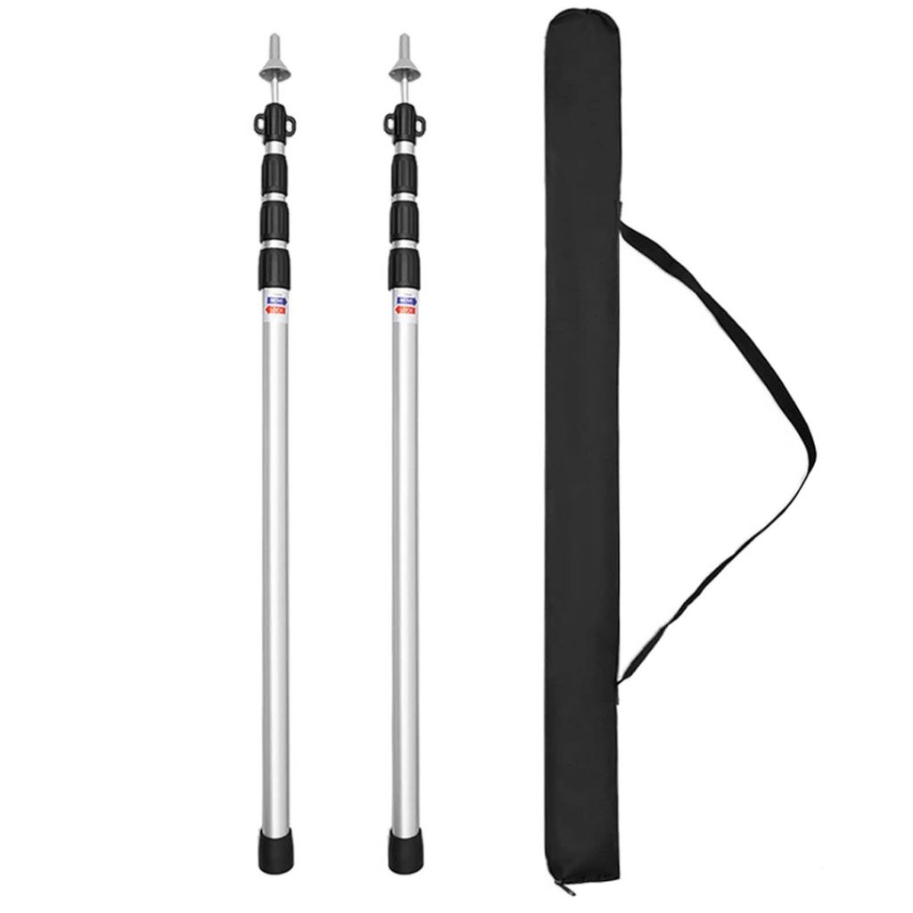 [Set of 2] Adjustable Tent Poles (2.3M) - Silver, TAHAN, adjustable tent pole wbag 1,