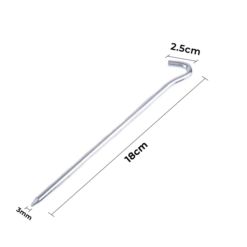 Standard 18cm Camping Peg [Pack of 4], TAHAN, standard peg 18 cm dimension 1,
